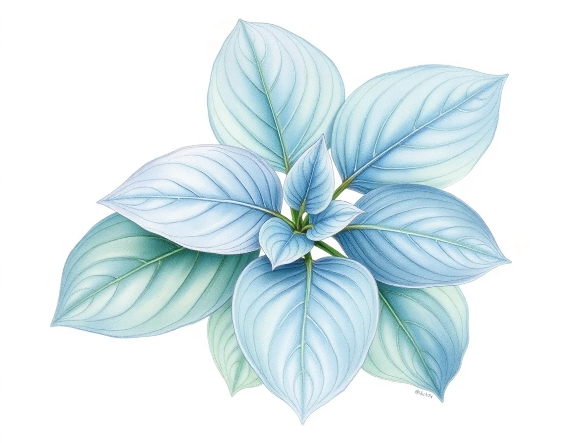 Watercolor illustration of Hosta 'Heather'