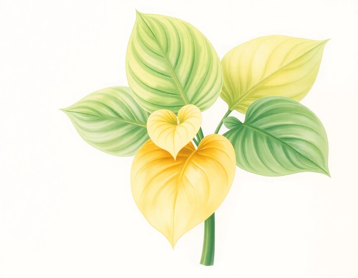 Watercolor illustration of Hosta 'Heaven on Earth'
