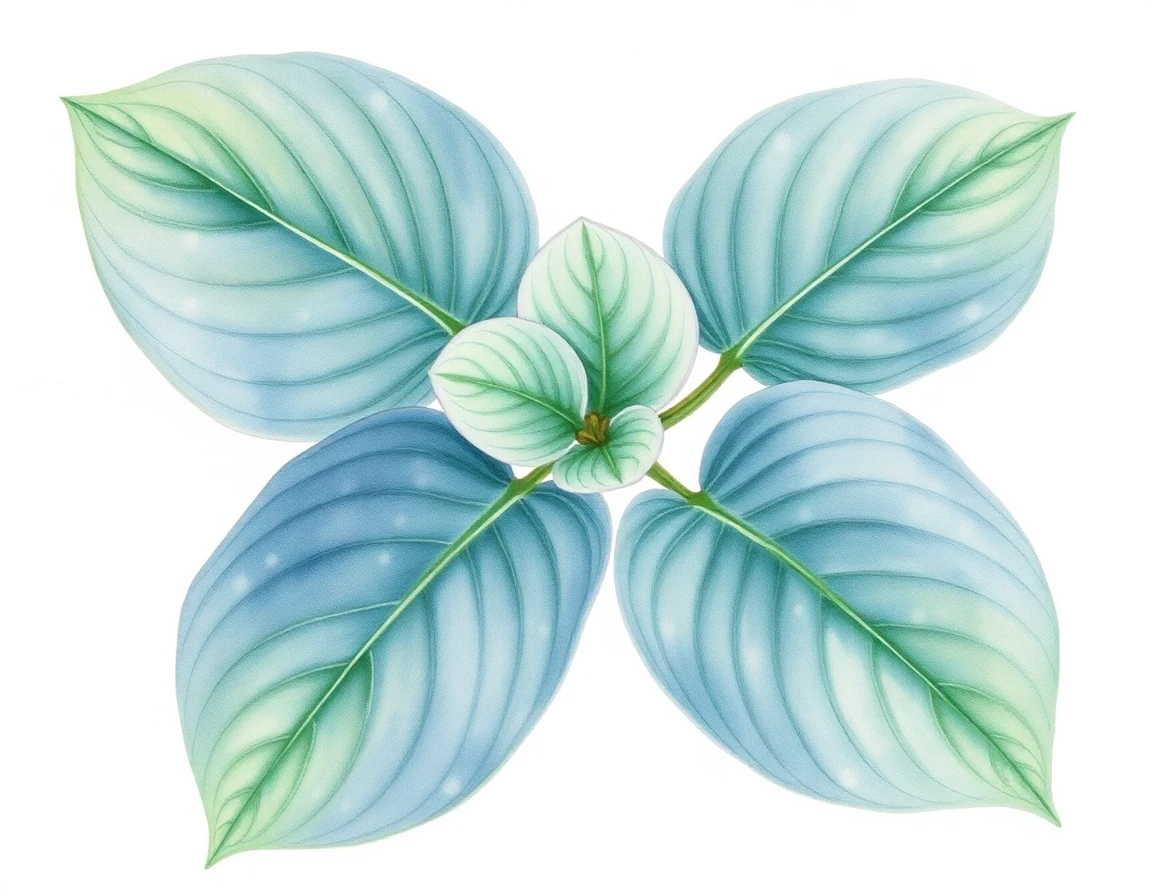 Watercolor illustration of Hosta 'Heavenly Green'