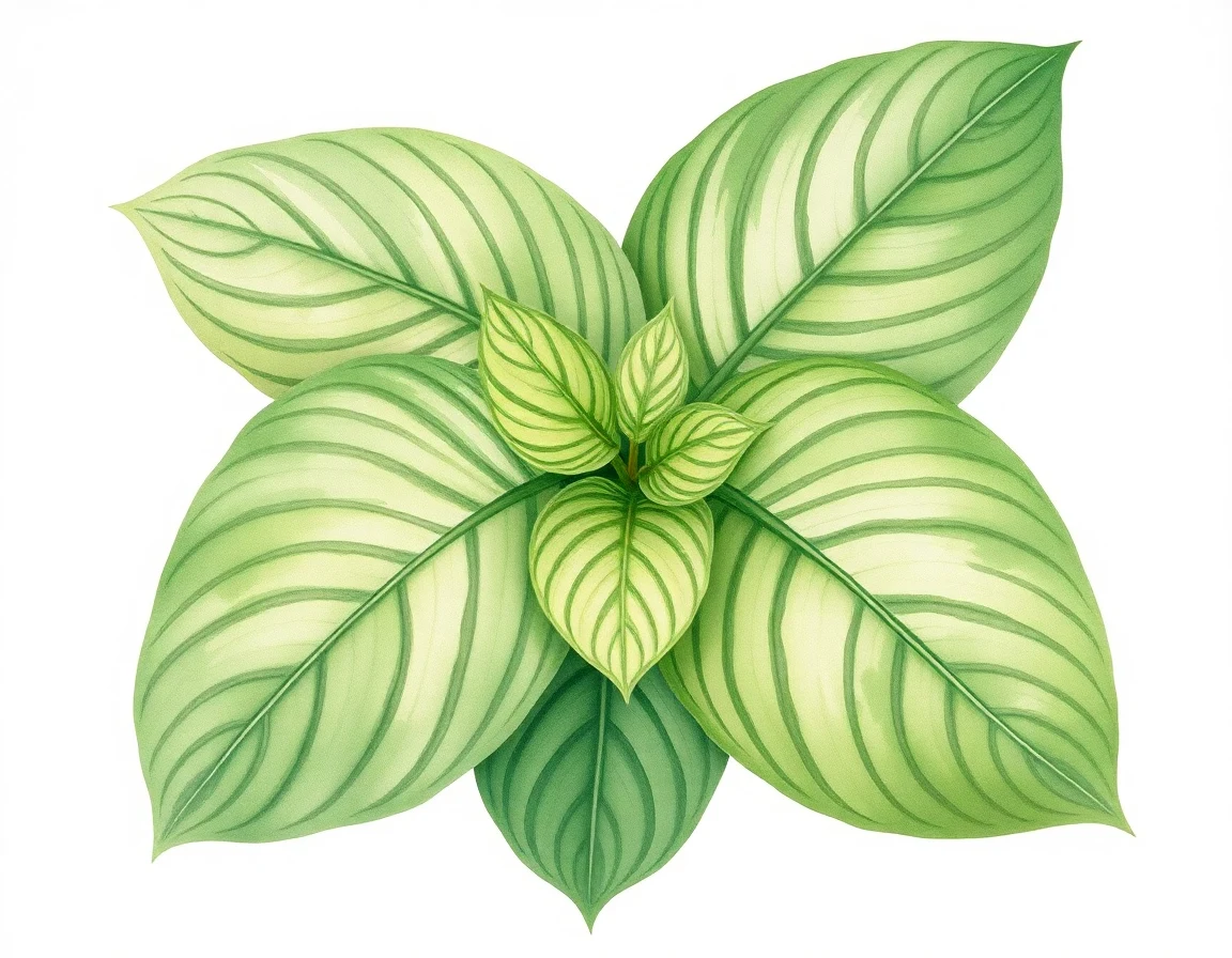 Watercolor illustration of Hosta 'Heavy Duty'