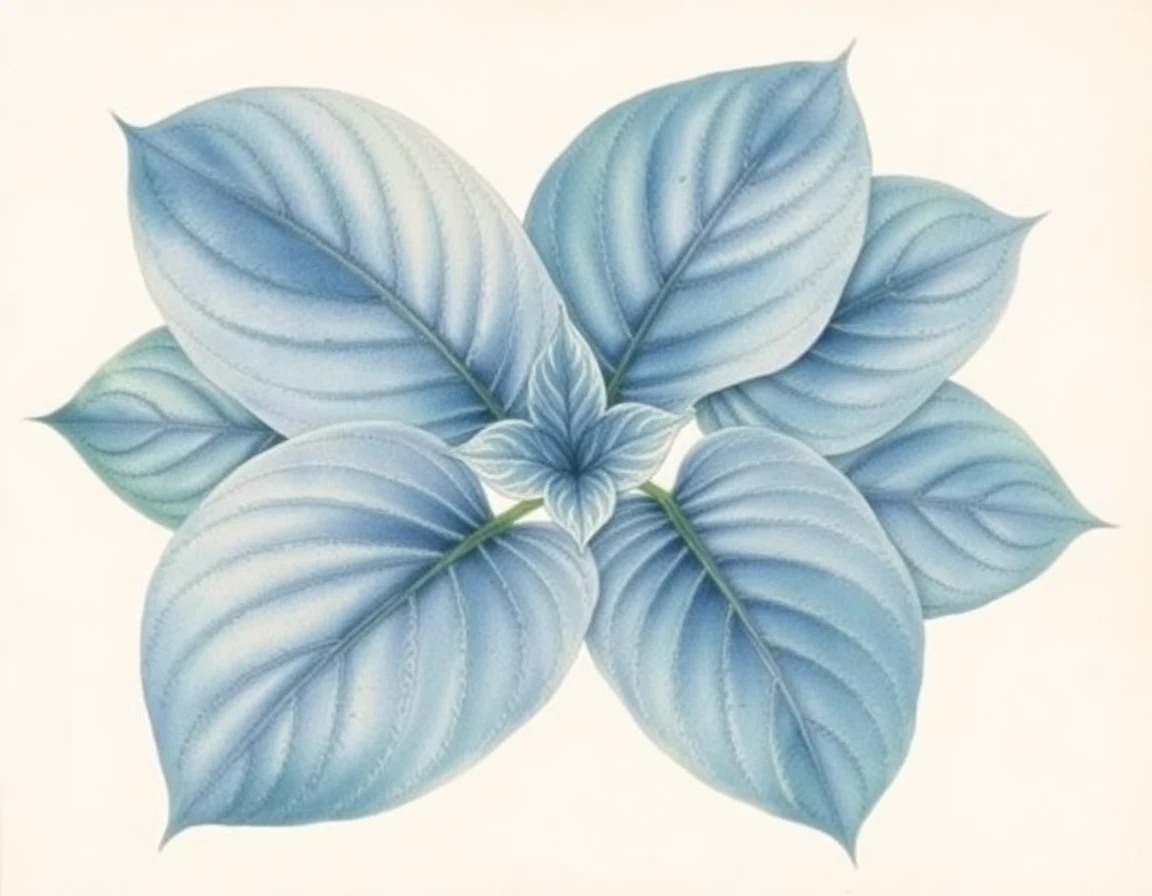 Watercolor illustration of Hosta 'Heavy Metal'
