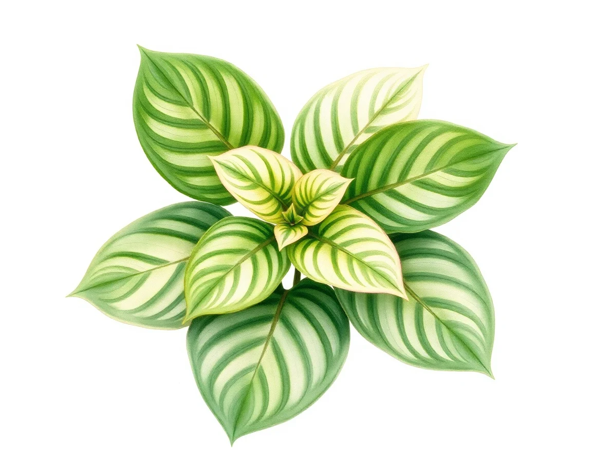 Watercolor illustration of Hosta 'Hello There'
