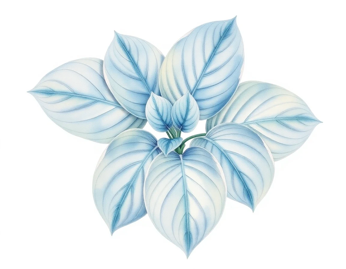 Watercolor illustration of Hosta 'Herb Altman'