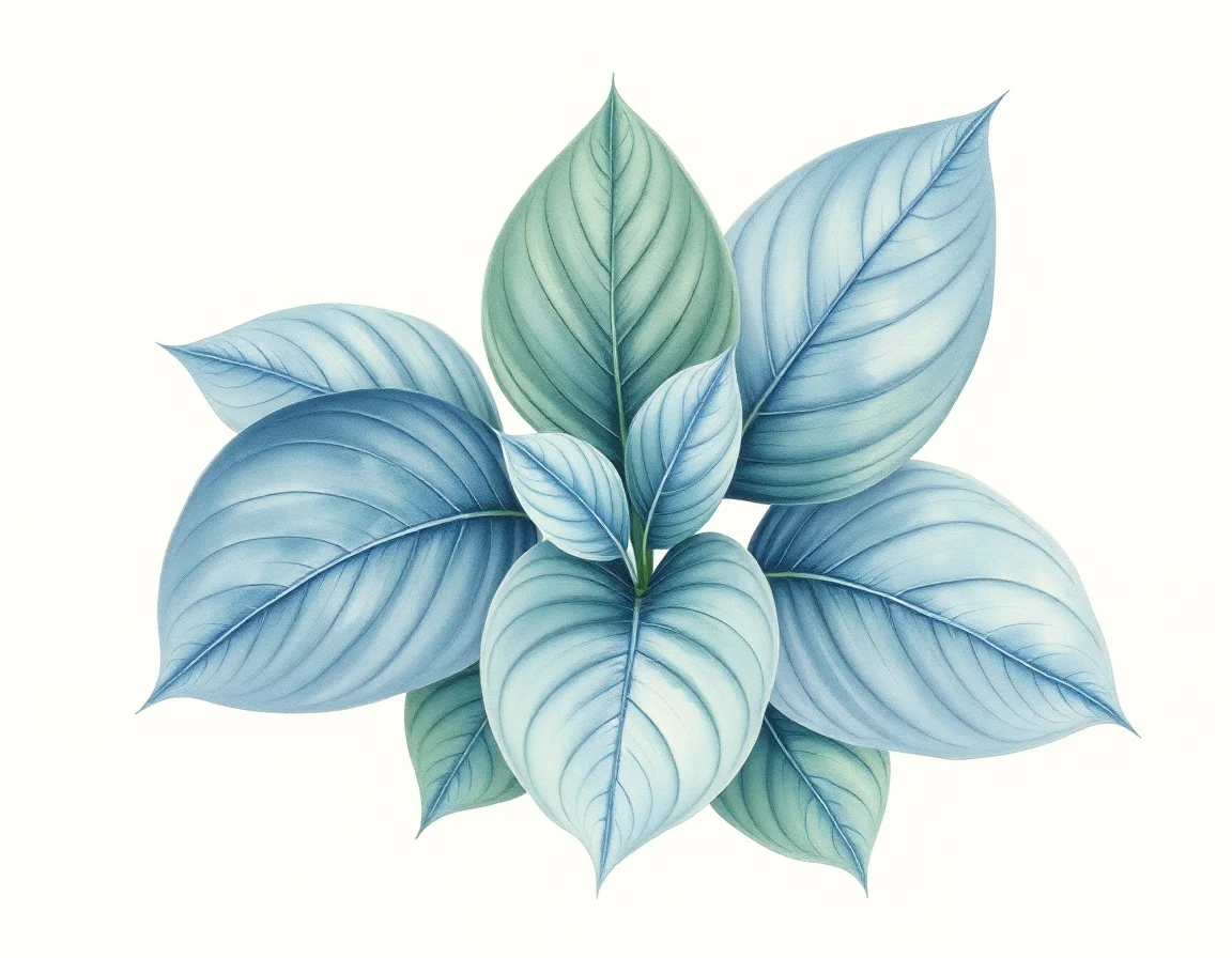 Watercolor illustration of Hosta 'Herbal Tea'