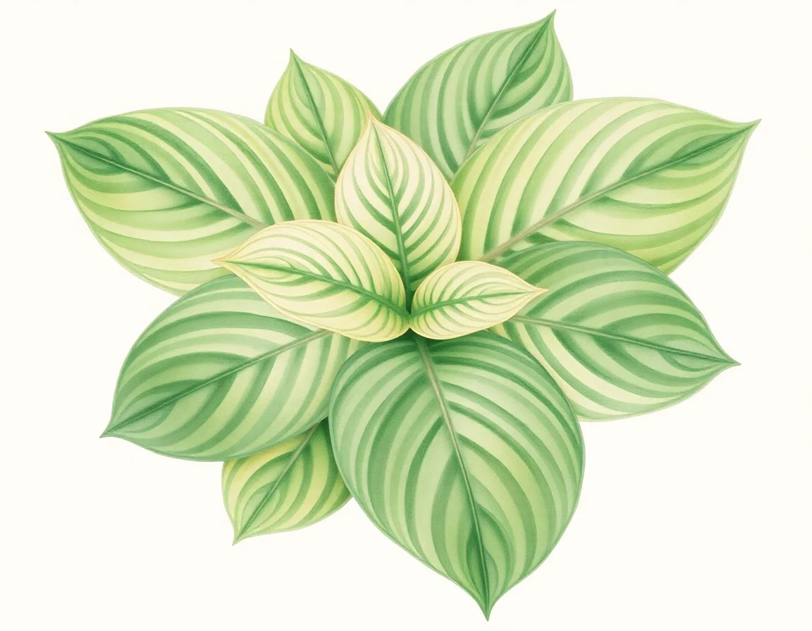 Watercolor illustration of Hosta 'Herkules'