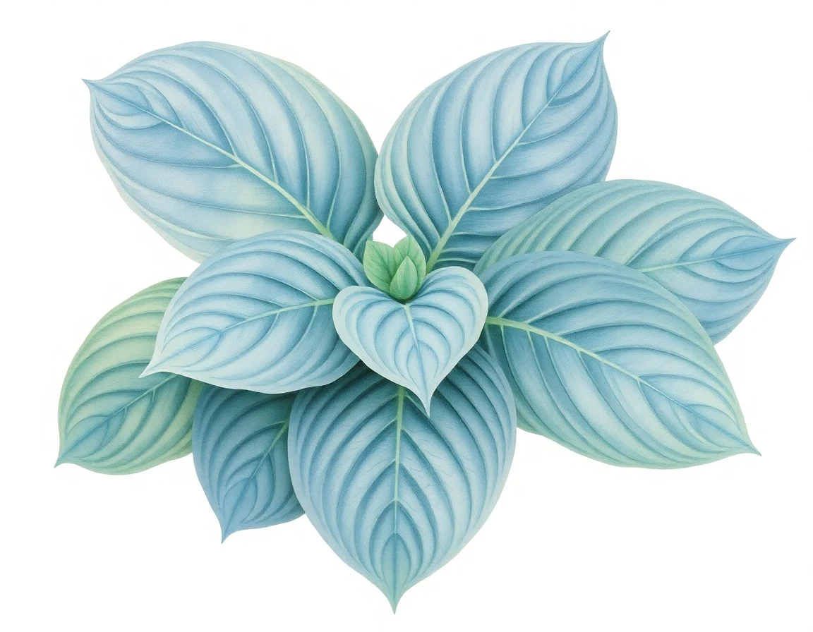 Watercolor illustration of Hosta 'Herman's Pride'