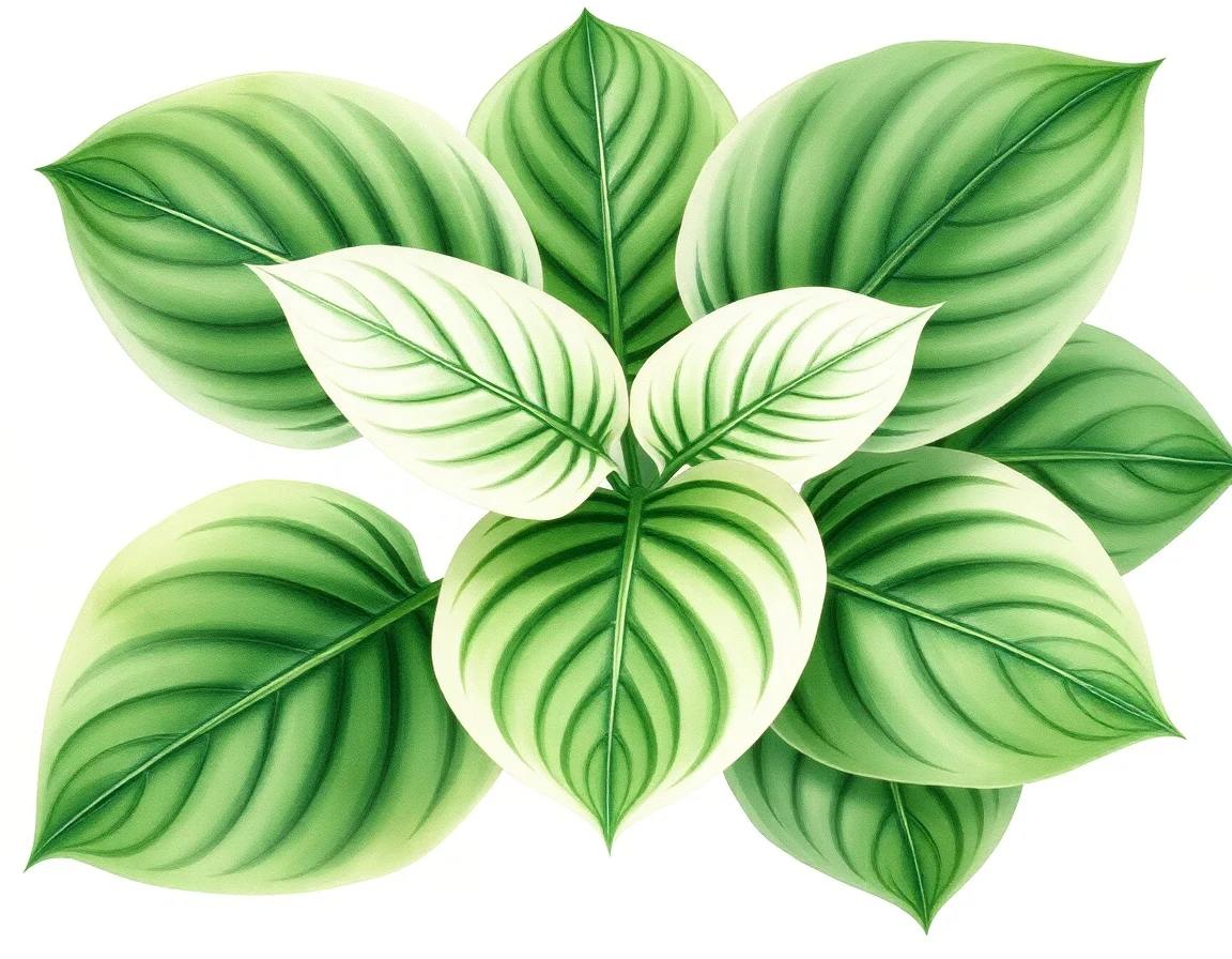 Watercolor illustration of Hosta 'Hermes'