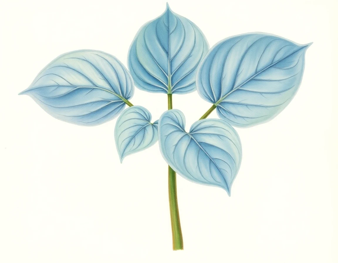 Watercolor illustration of Hosta 'Hervester Flamme'