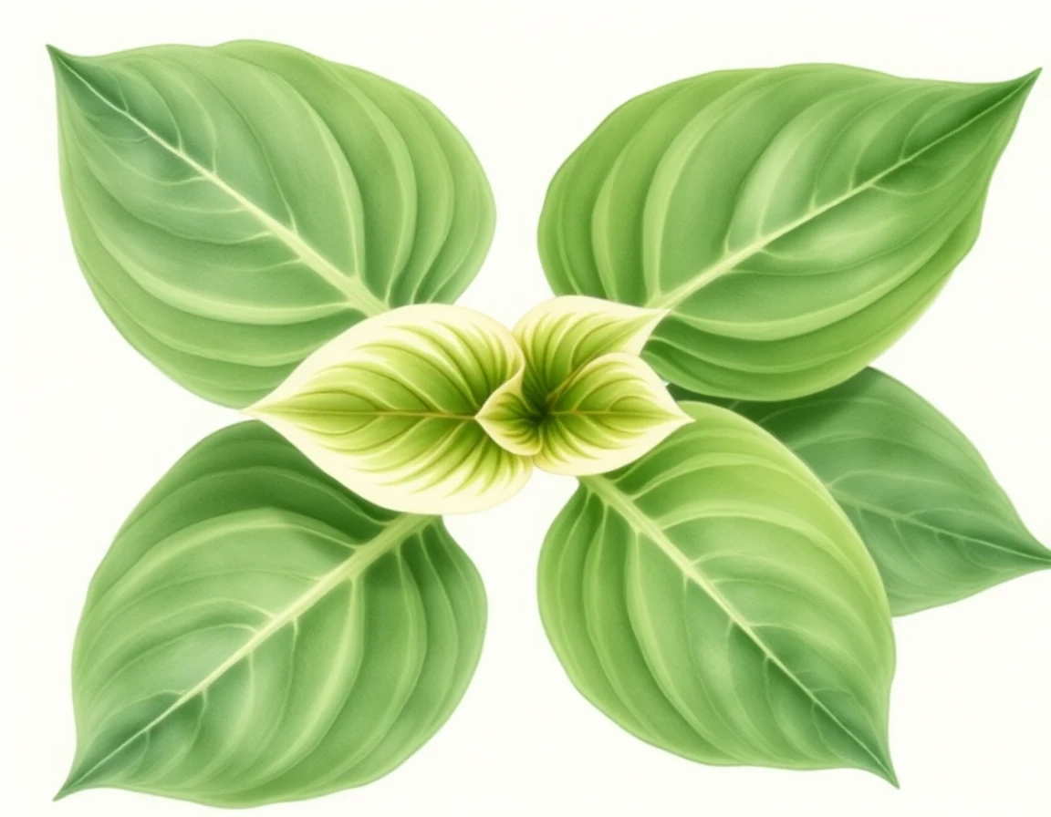 Watercolor illustration of Hosta 'Hey Jude'