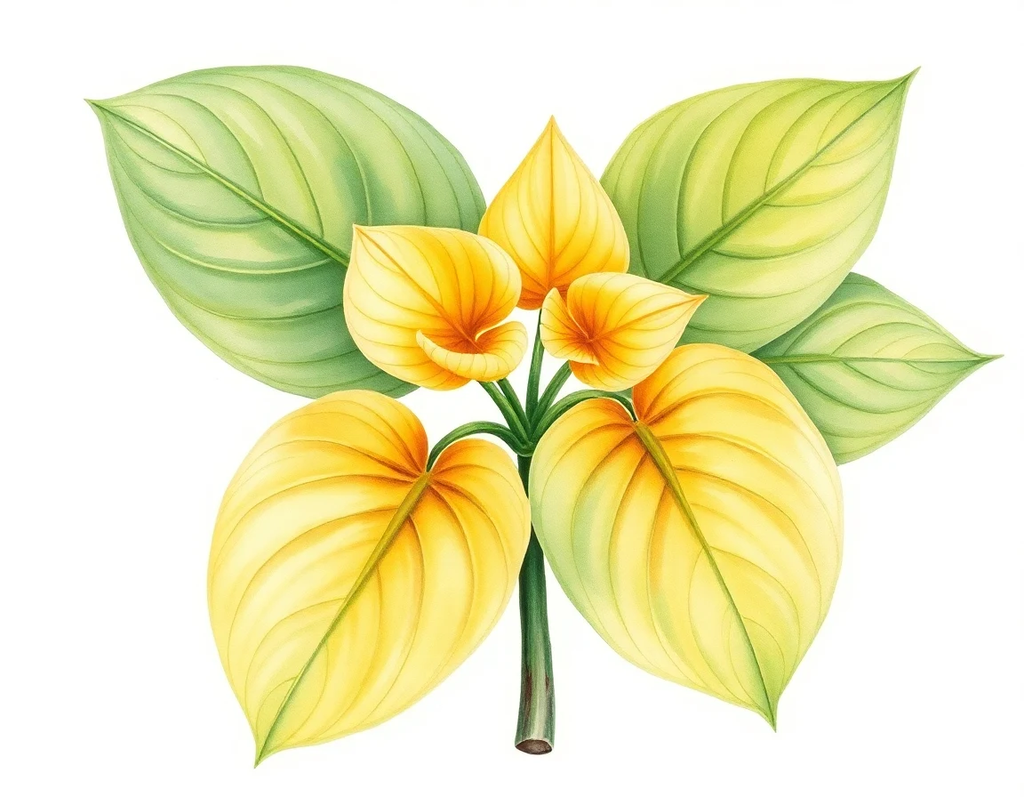 Watercolor illustration of Hosta 'Hidden Agenda'
