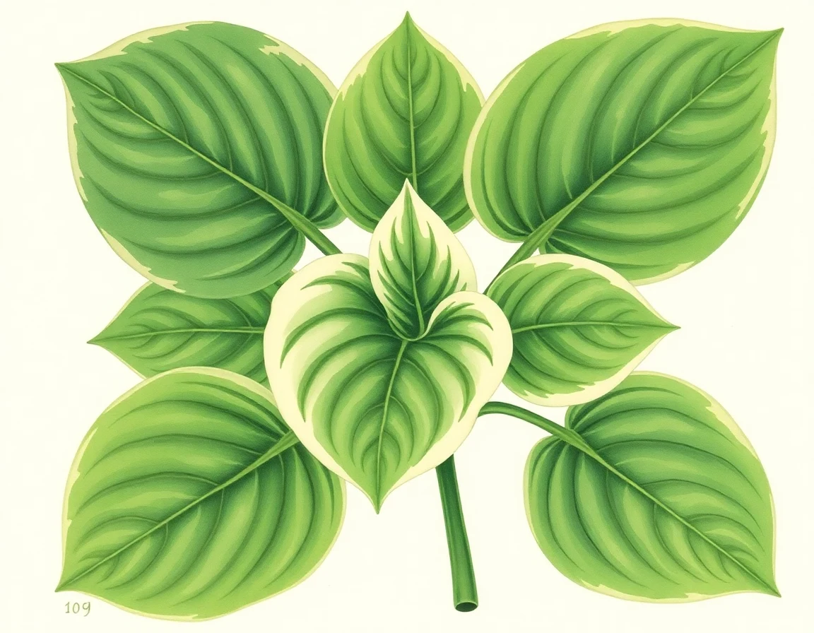 Watercolor illustration of Hosta 'Hideout'