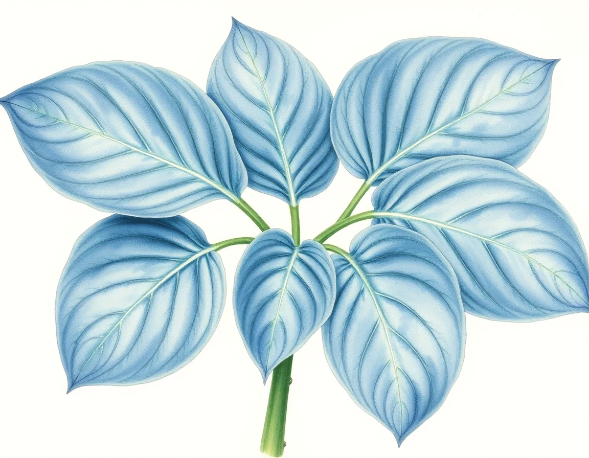 Watercolor illustration of Hosta 'High and Mighty'