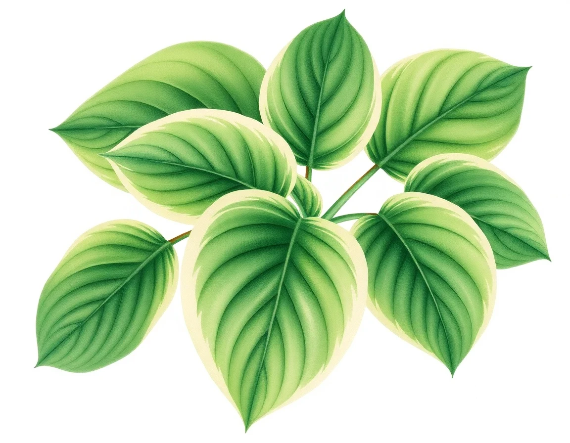 Watercolor illustration of Hosta 'High Diver'