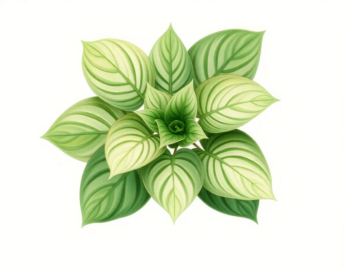 Watercolor illustration of Hosta 'High Fat Cream'