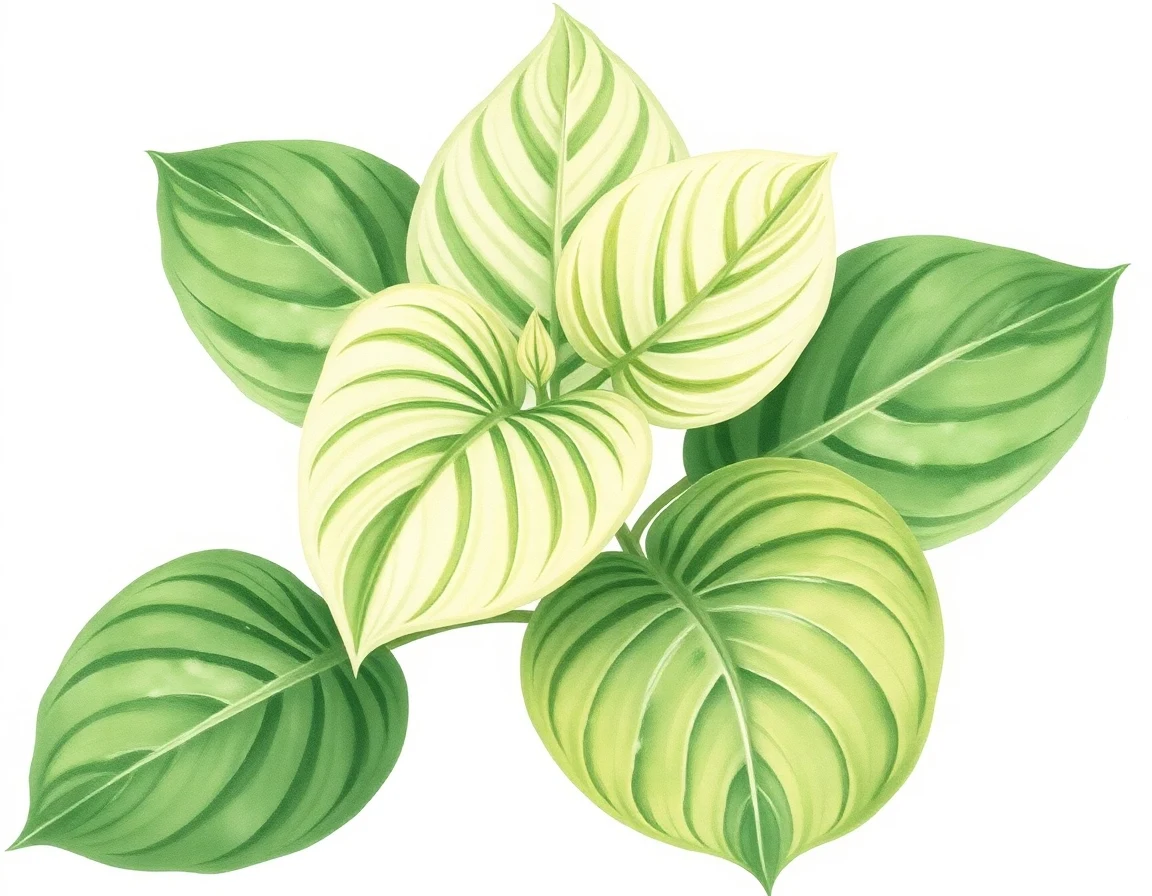 Watercolor illustration of Hosta 'High Kicker'