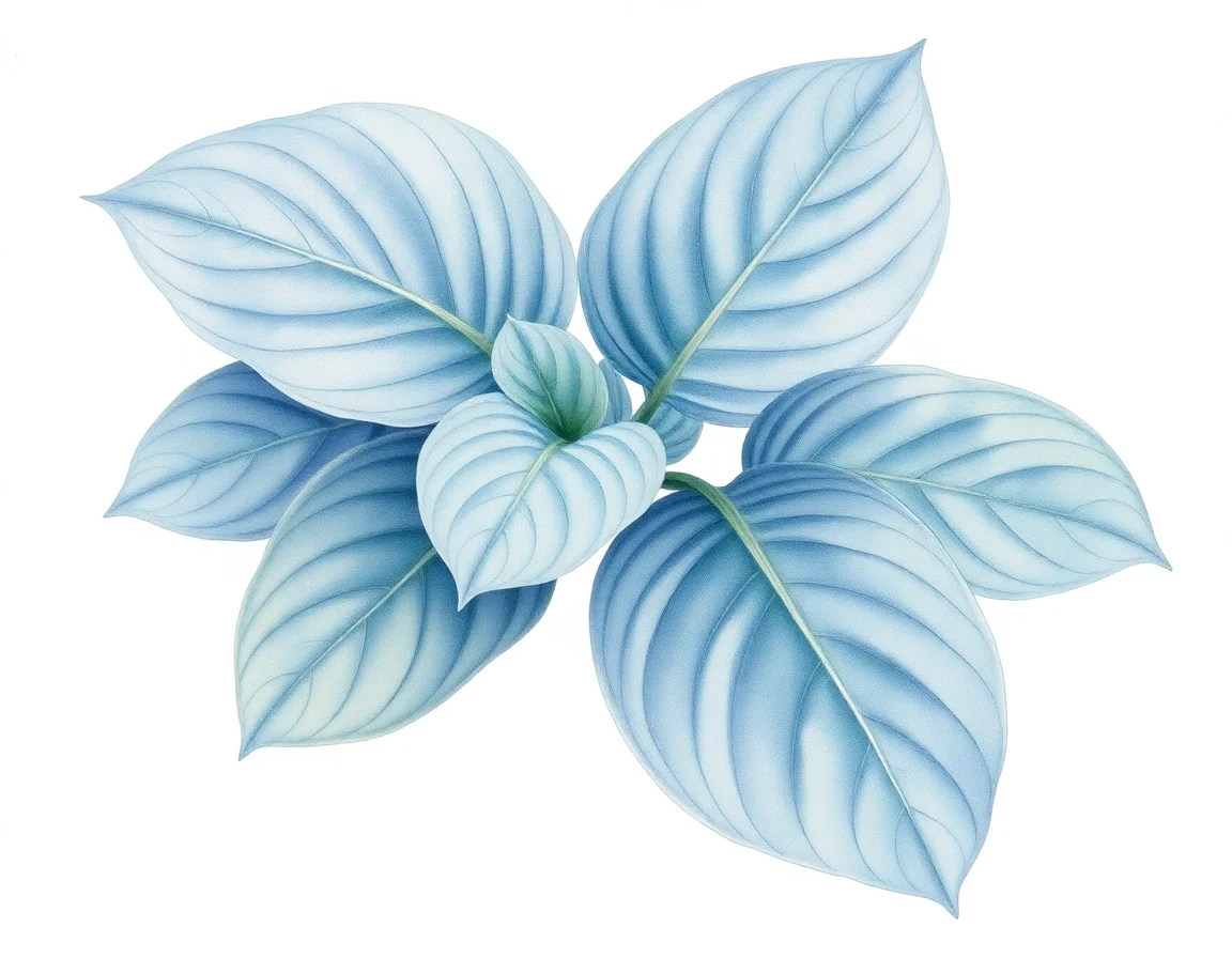 Watercolor illustration of Hosta 'High Noon'