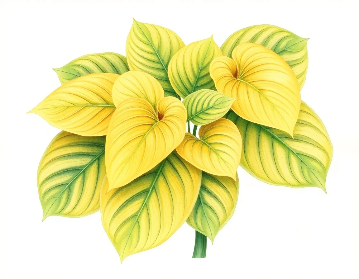 Watercolor illustration of Hosta 'High Style'
