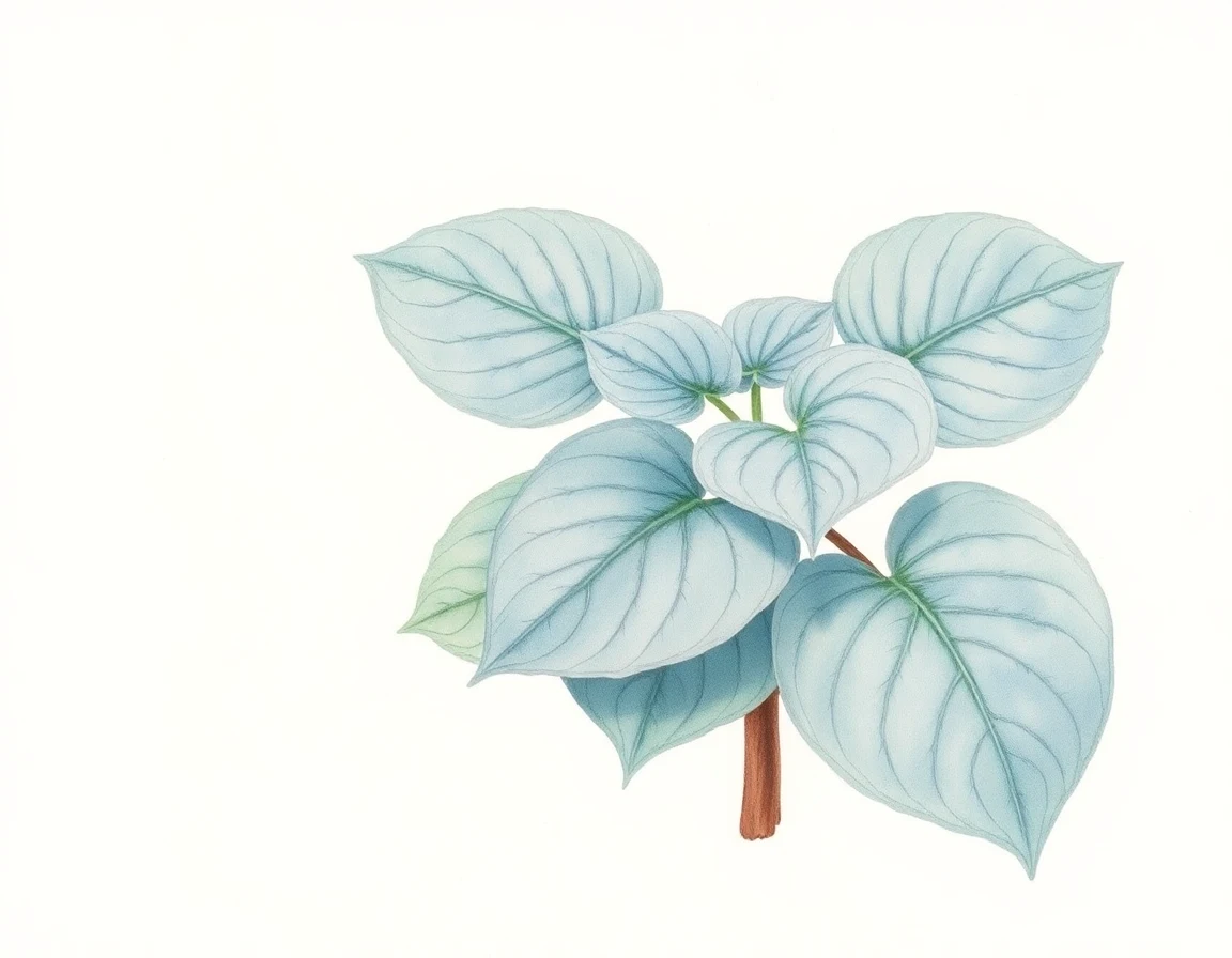 Watercolor illustration of Hosta 'Hillbilly Blues'