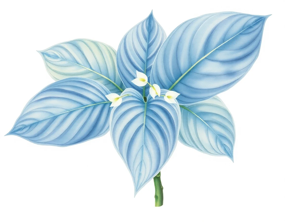 Watercolor illustration of Hosta 'Hillbilly Mountain'