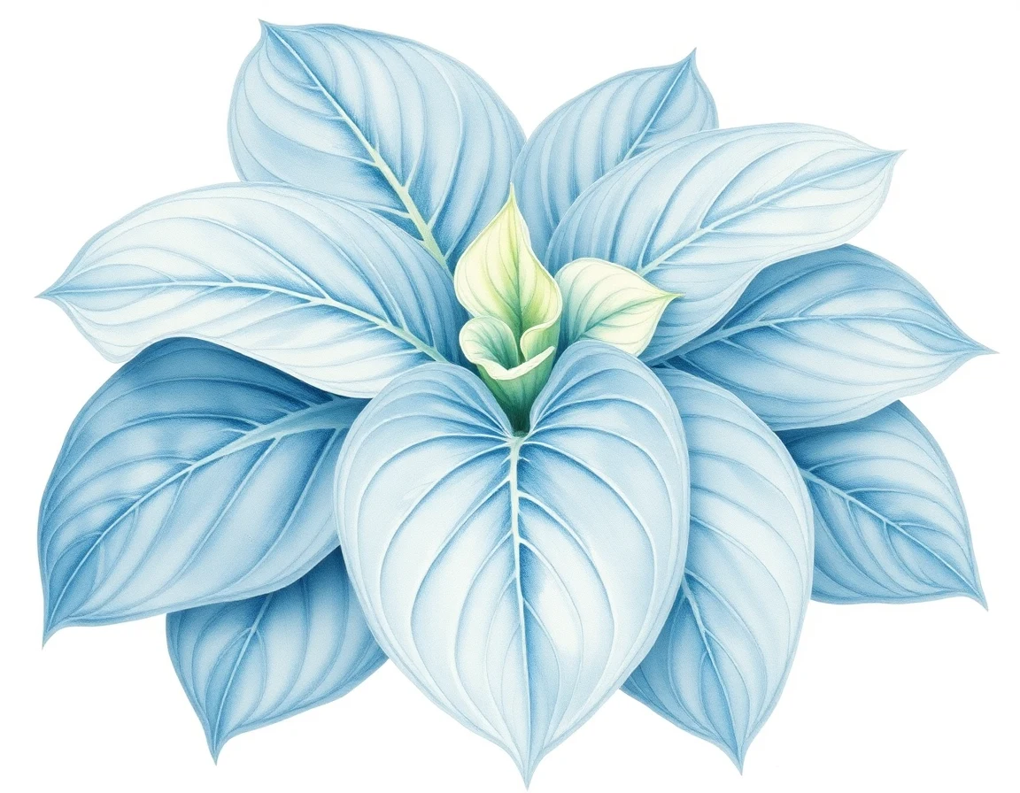 Watercolor illustration of Hosta 'Hippodrome'