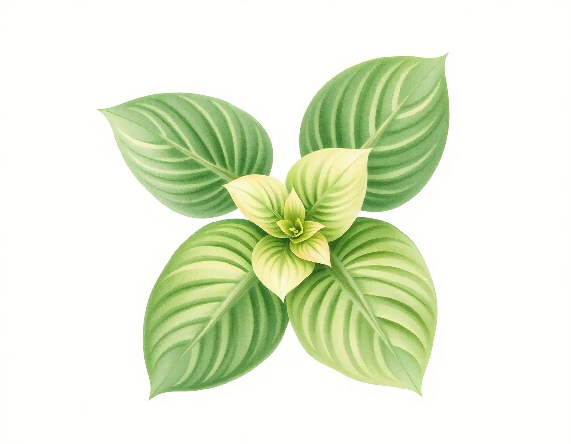 Watercolor illustration of Hosta 'Hirao Elite'