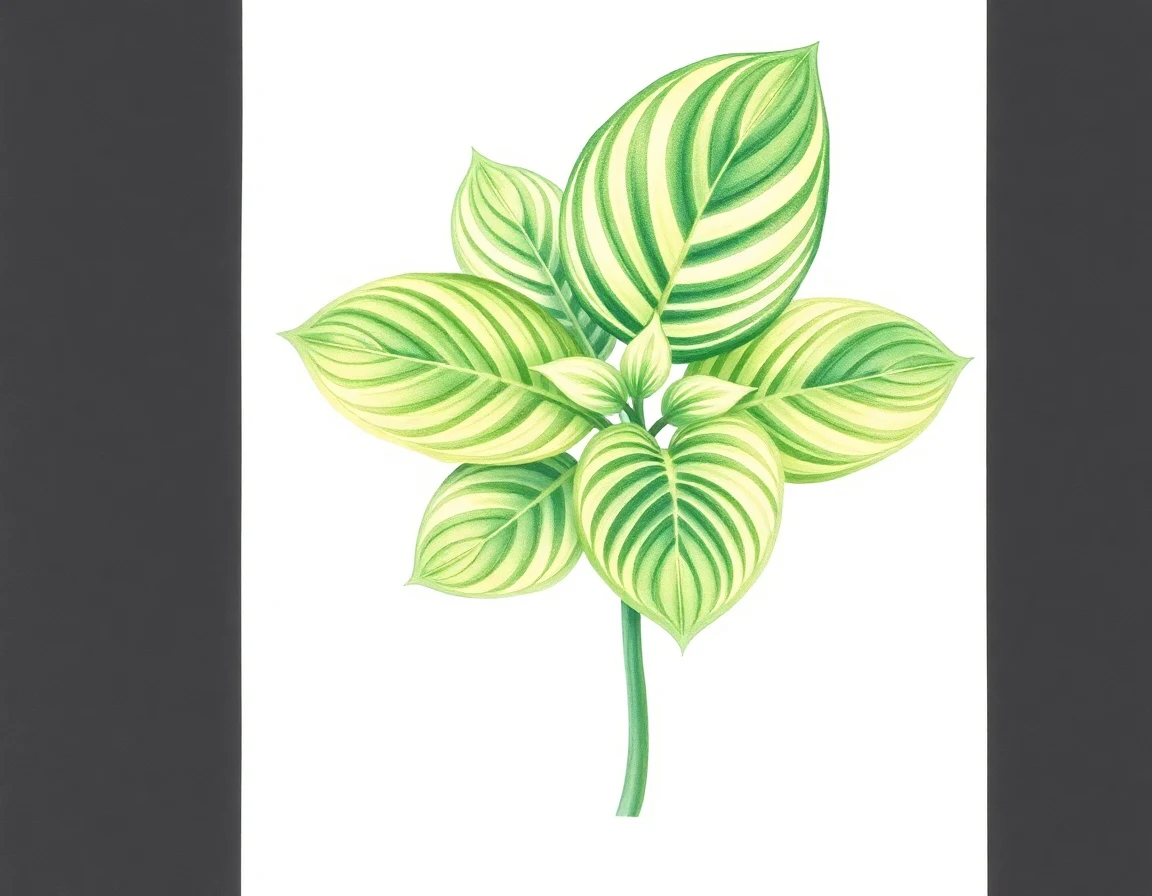 Watercolor illustration of Hosta 'Hirao Grande'