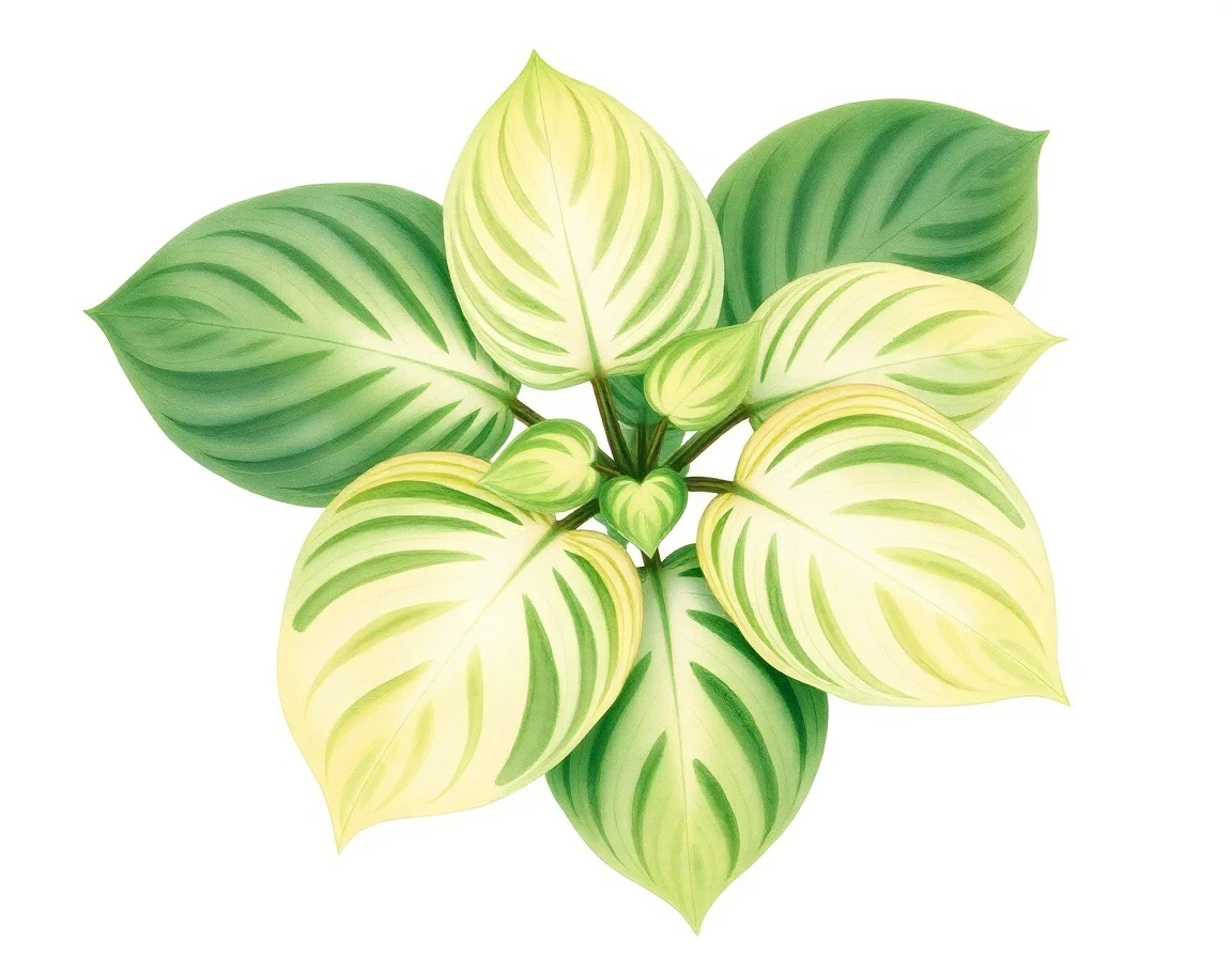 Watercolor illustration of Hosta 'Hirao Imperial'