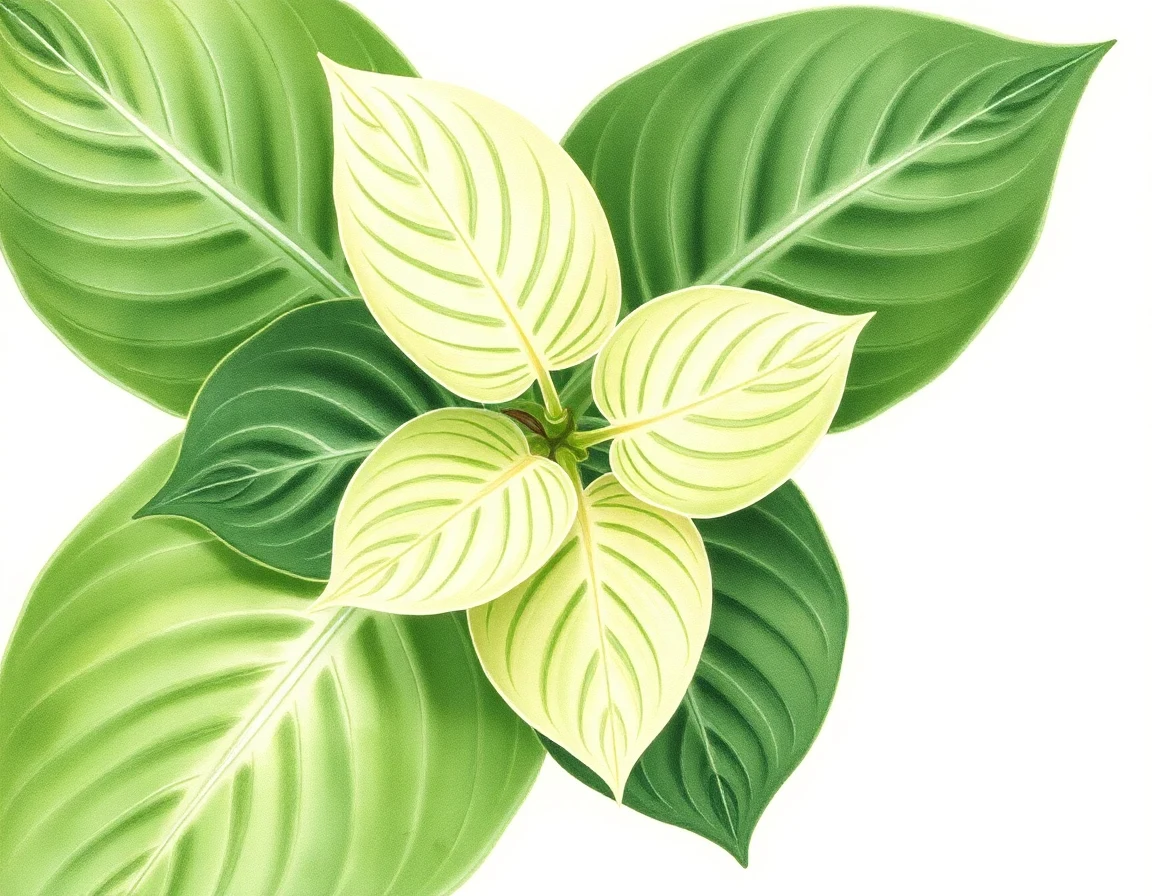 Watercolor illustration of Hosta 'Hirao Splendor'