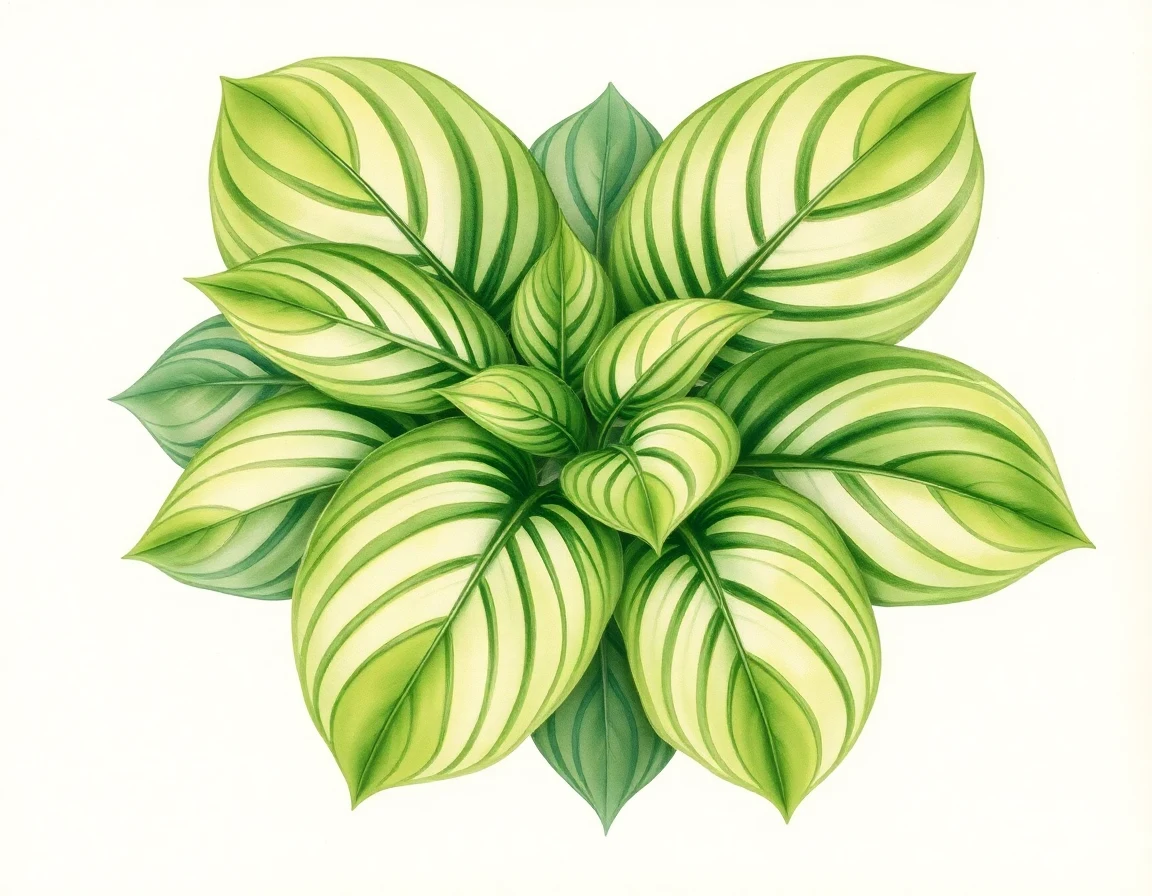 Watercolor illustration of Hosta 'Hirao Supreme'