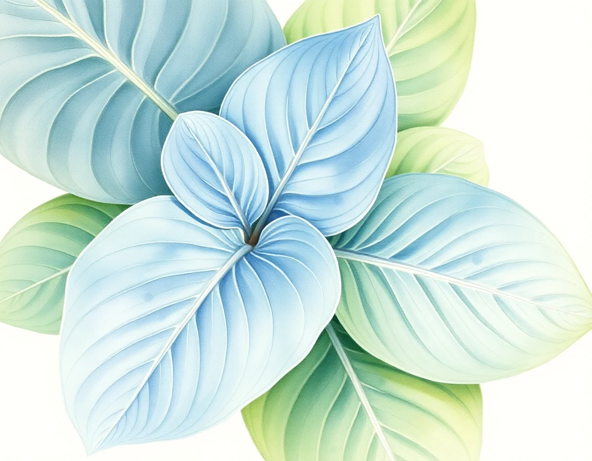 Watercolor illustration of Hosta 'Hirao Zeus'