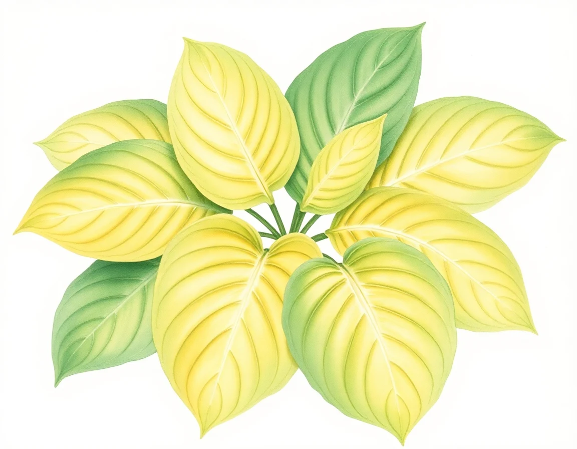 Watercolor illustration of Hosta 'His Honor'
