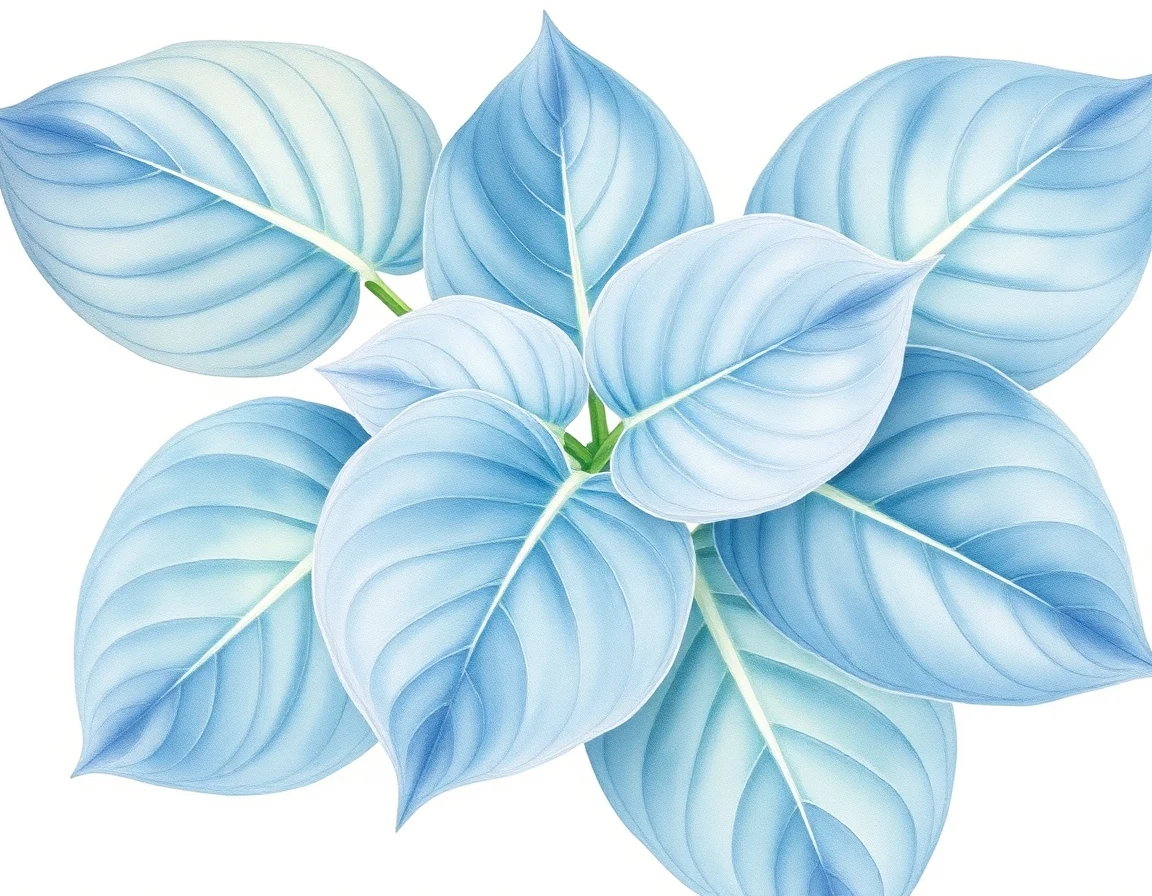 Watercolor illustration of Hosta 'Hit or Miss'