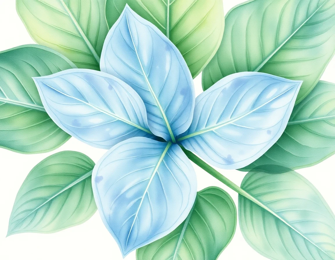 Watercolor illustration of Hosta 'Hoarfrost'