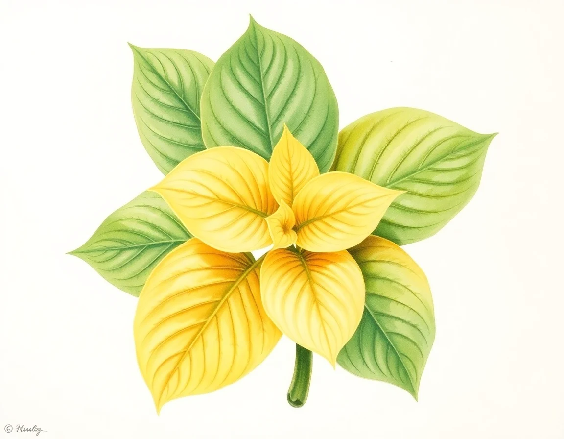 Watercolor illustration of Hosta 'Hobby Time'