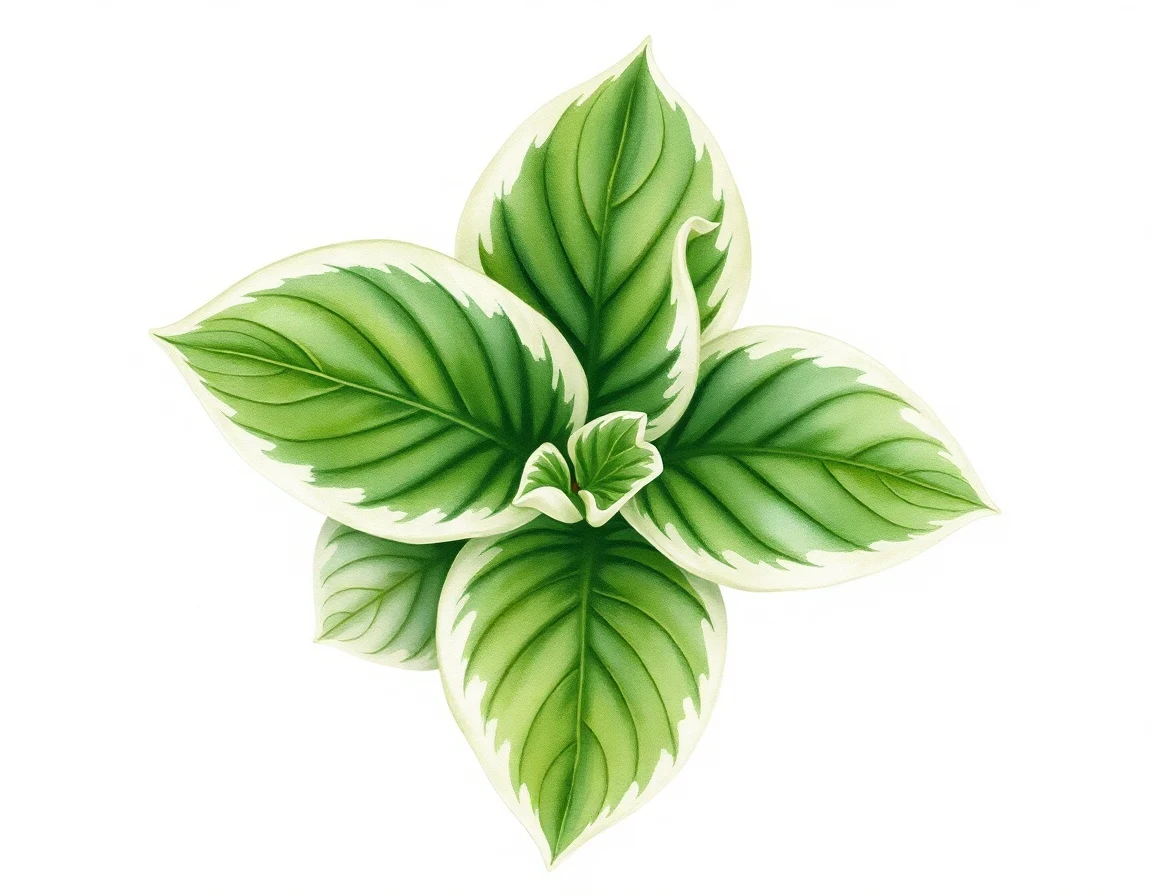 Watercolor illustration of Hosta 'Hoite Toite'