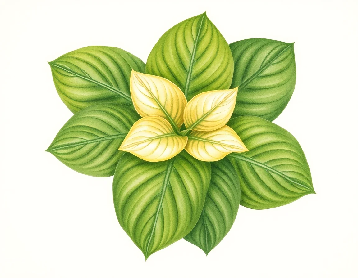 Watercolor illustration of Hosta 'Holly's Honey'