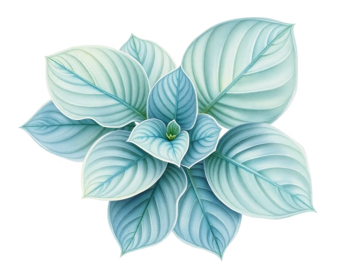 Watercolor illustration of Hosta 'Holy Grail'