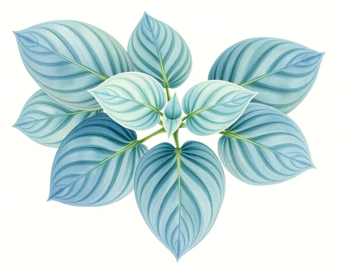 Watercolor illustration of Hosta 'Holy Mouse Ears'