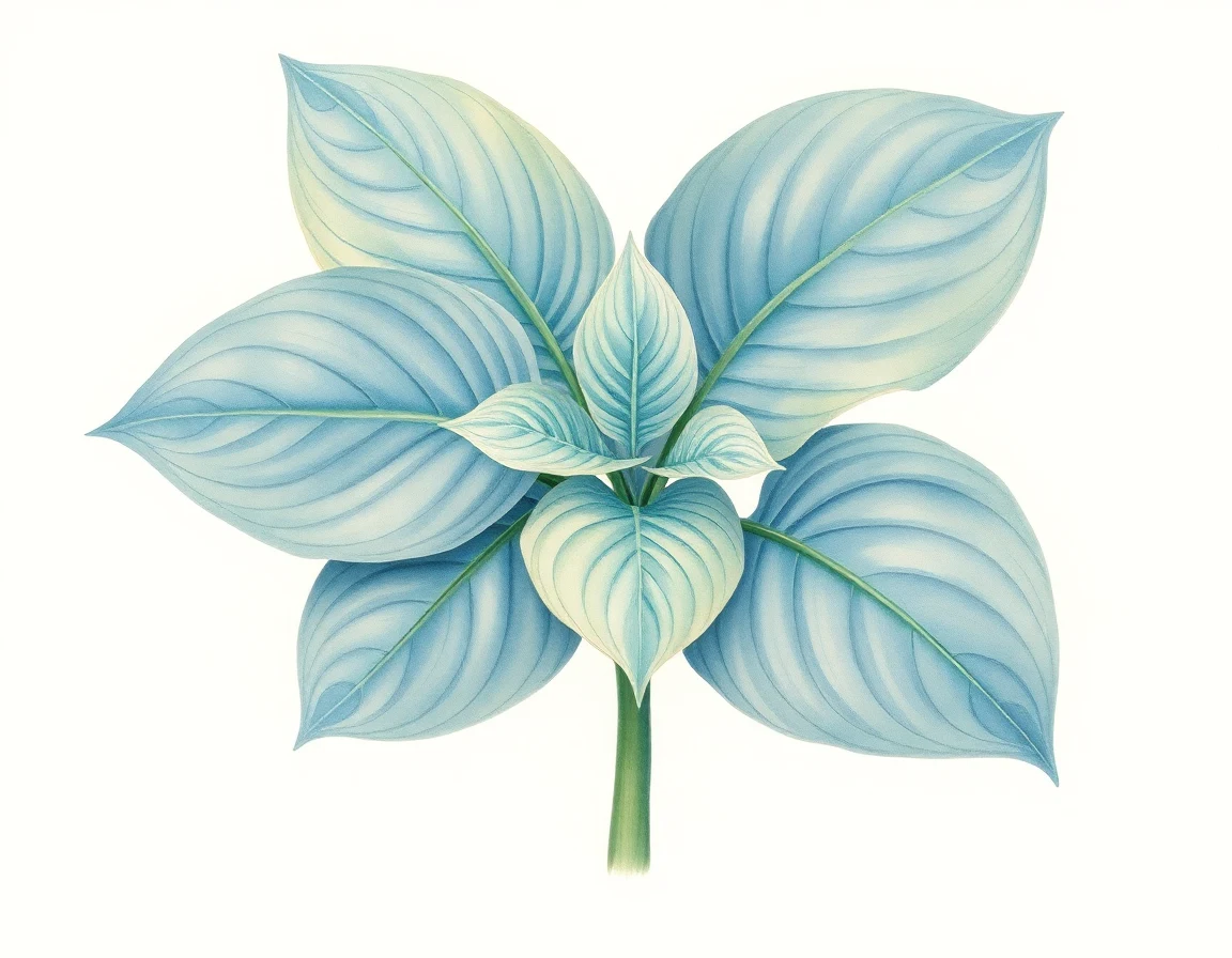 Watercolor illustration of Hosta 'Homestead'