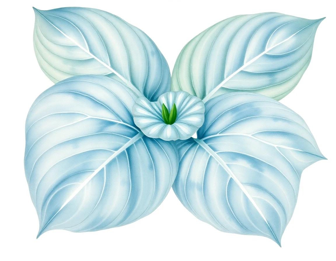 Watercolor illustration of Hosta 'Honey Hill Eureka'