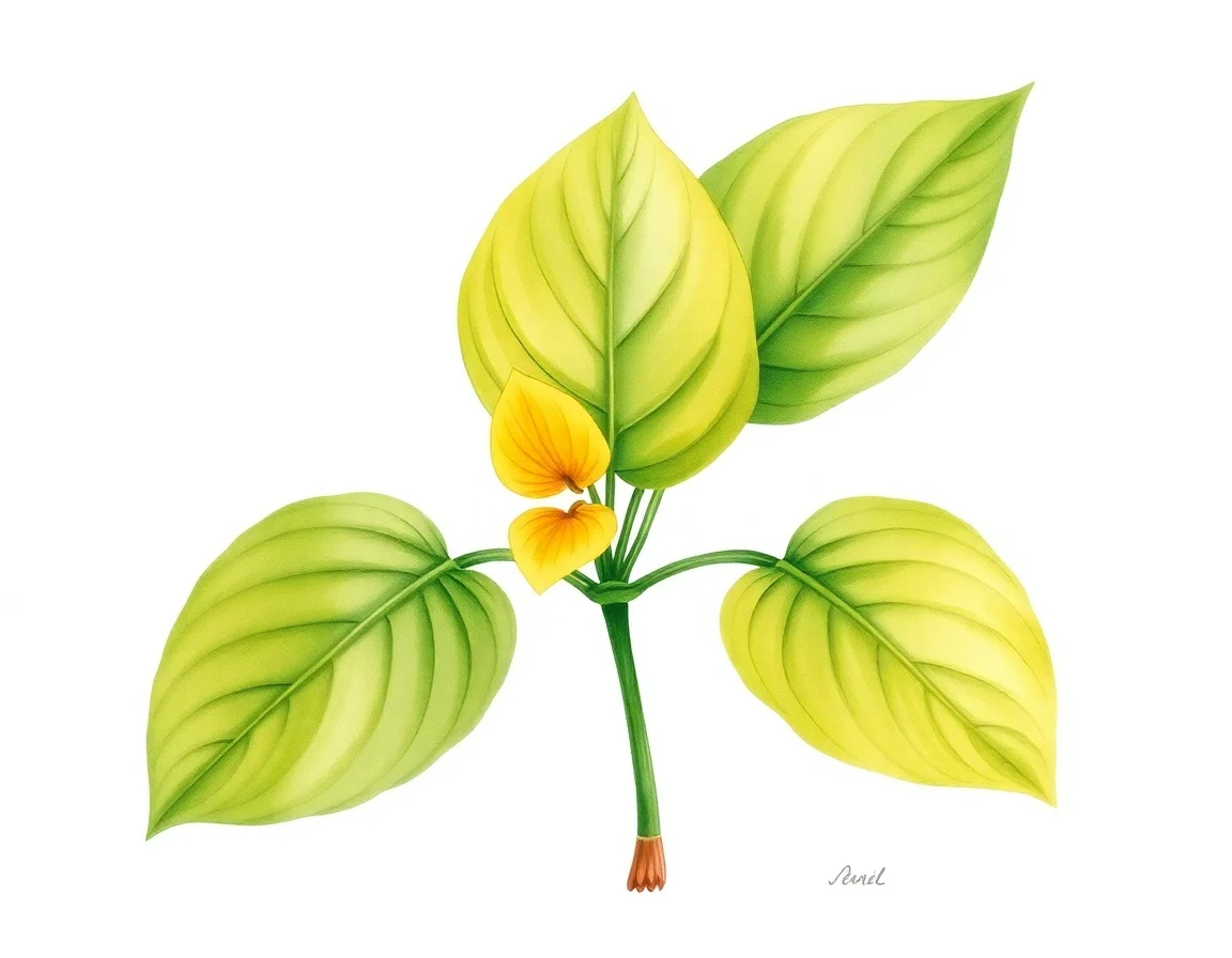 Watercolor illustration of Hosta 'Honey Hill Night Light'