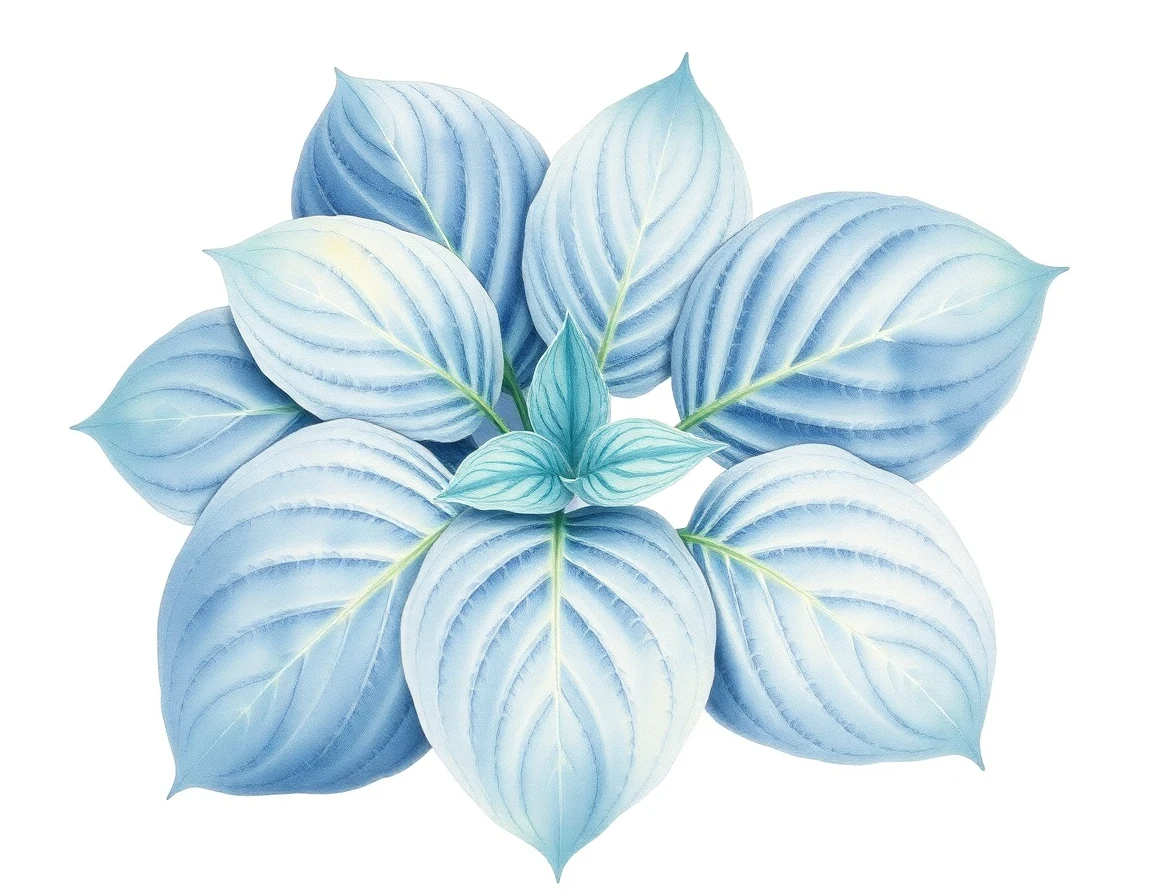Watercolor illustration of Hosta 'Honey Hill Piece o' Pie'