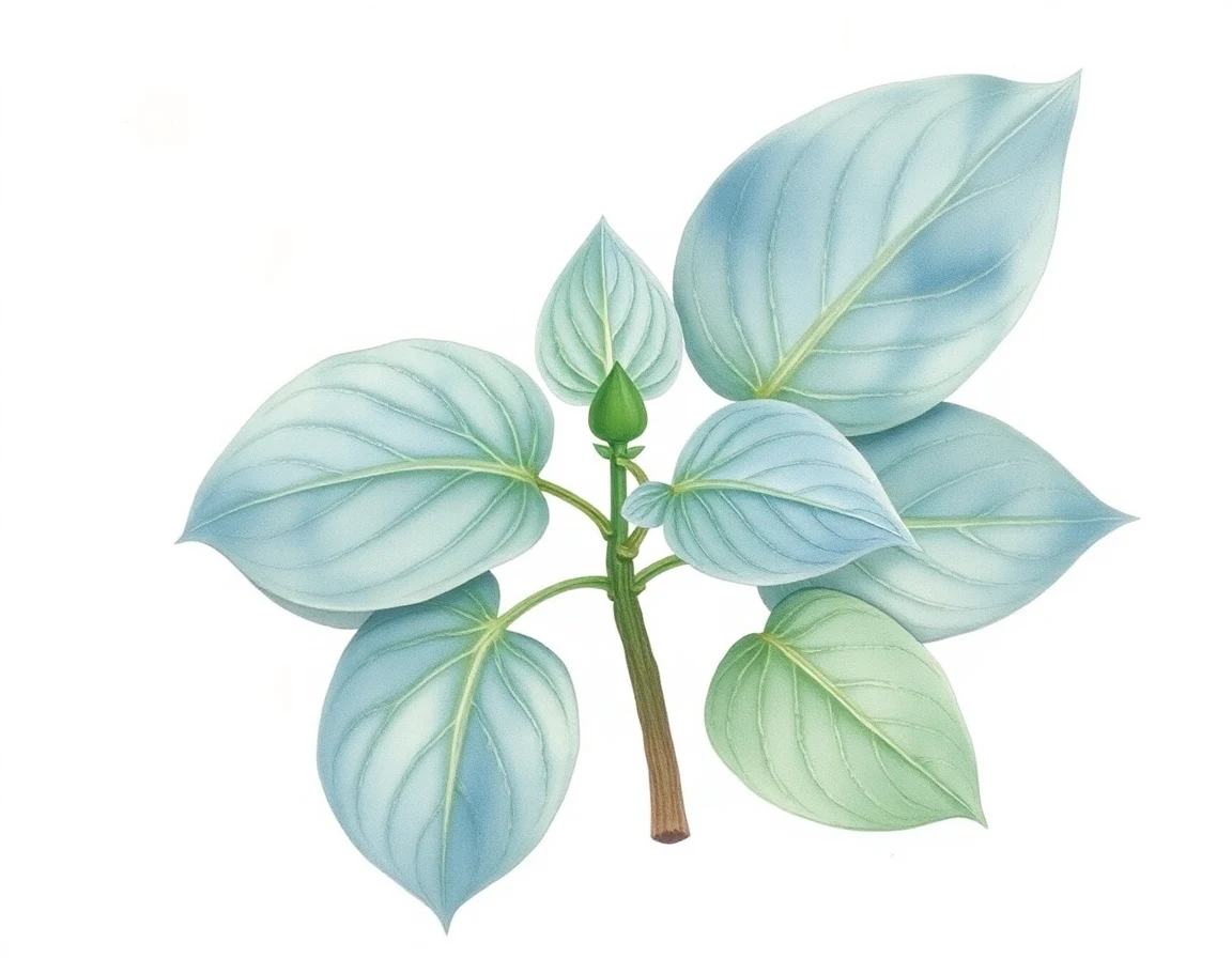 Watercolor illustration of Hosta 'Honey Hill Pinking Shears'