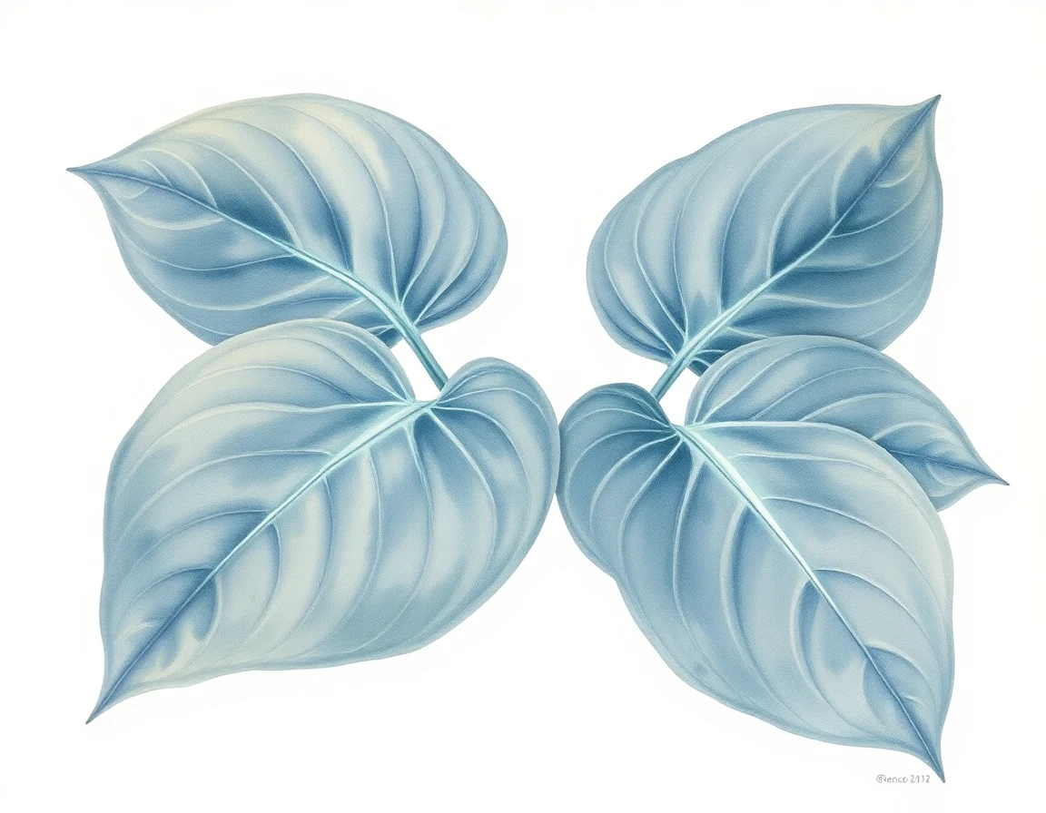 Watercolor illustration of Hosta 'Honey Hill Pledge Allegiance'