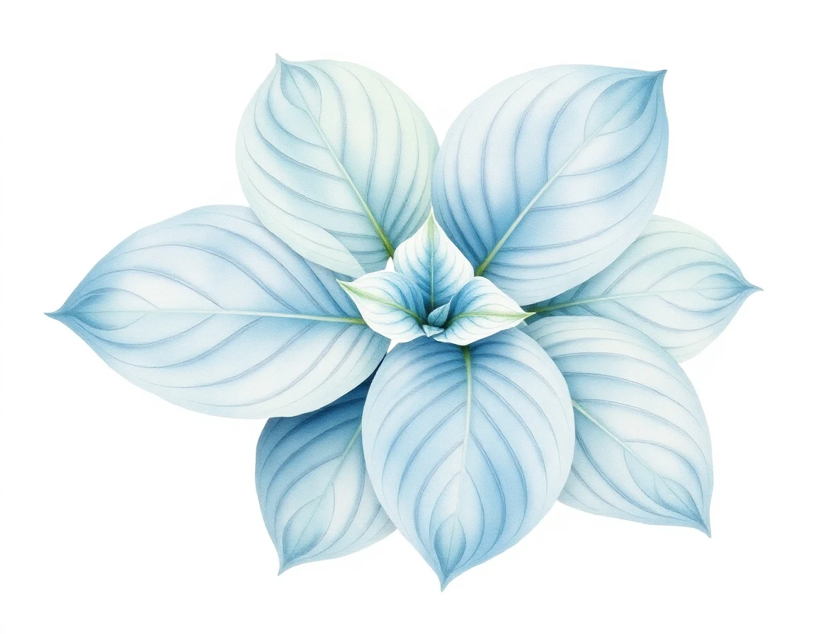 Watercolor illustration of Hosta 'Honey Hill Shimmer and Shimmy'
