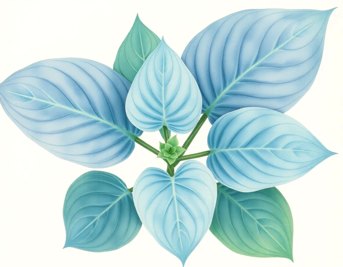 Watercolor illustration of Hosta 'Honey Hill Wayward Heart'