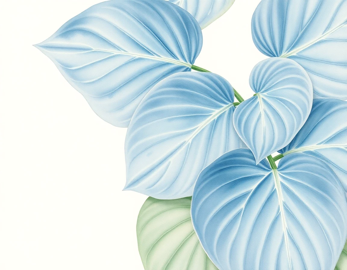 Watercolor illustration of Hosta 'Honey Hill Wrinkled Rainslicker'