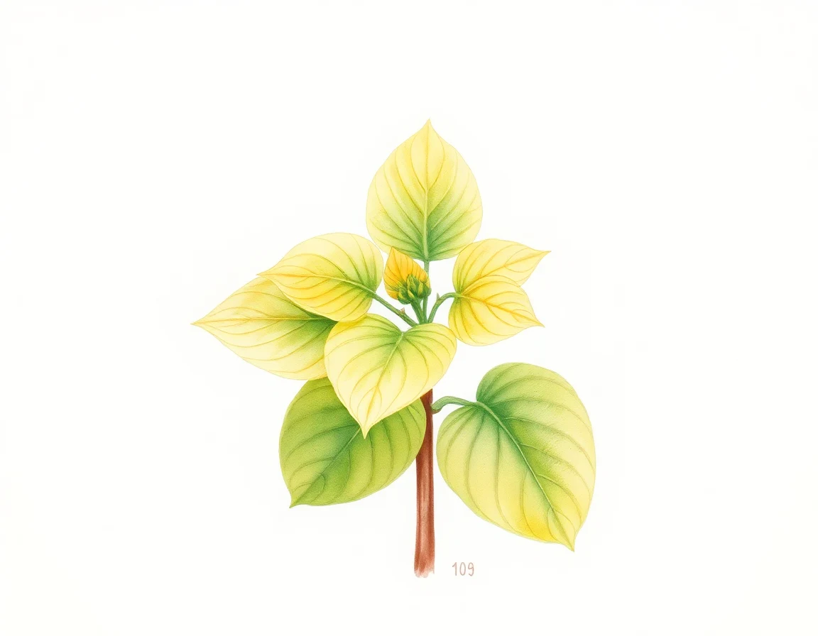 Watercolor illustration of Hosta 'Honey Moon'