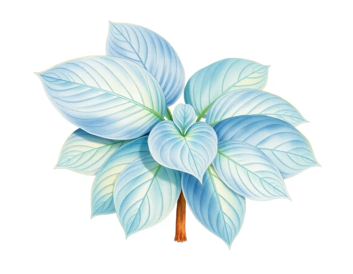 Watercolor illustration of Hosta 'Honey Pie'