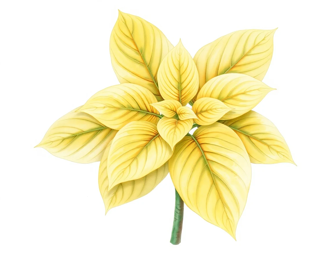 Watercolor illustration of Hosta 'Honey'